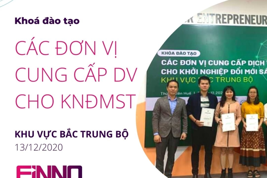 FiNNO - Khoá Đào tạo các đơn vị cung cấp dịch vụ cho khởi nghiệp Đổi mới Sáng tạo KV Bắc Trung Bộ